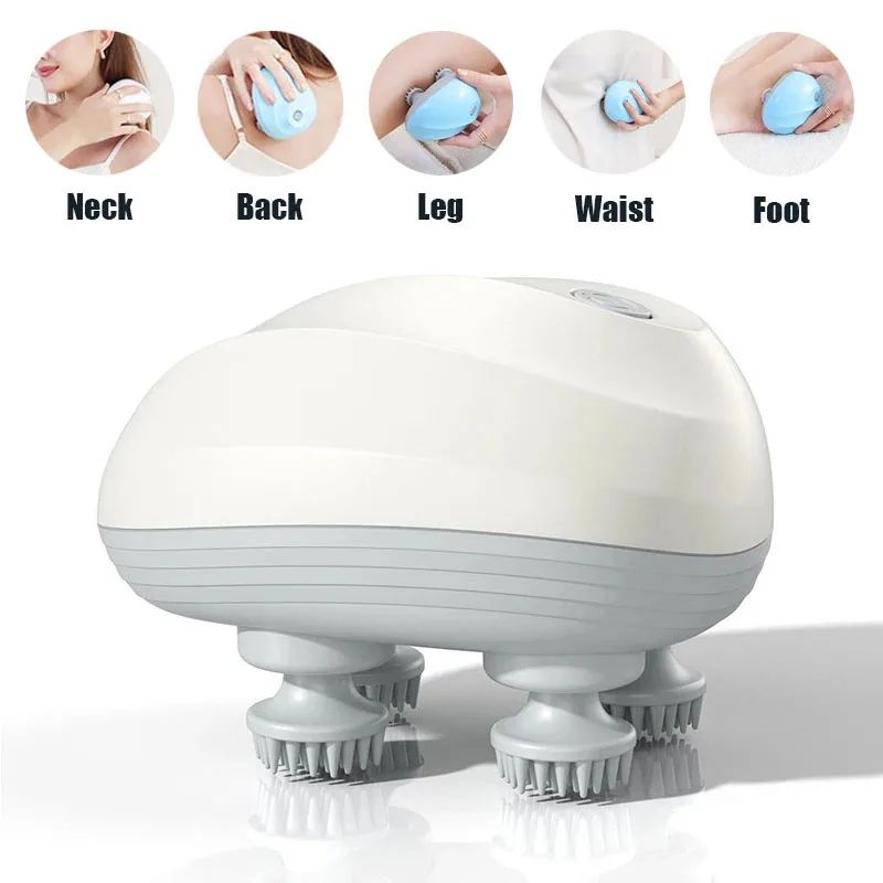 Electric Head Massager USB Rechargeable Scalp Massager for Deep-Kneading Neck & Shoulder Relief