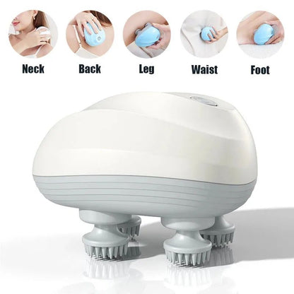 Electric Head Massager USB Rechargeable Scalp Massager for Deep-Kneading Neck & Shoulder Relief