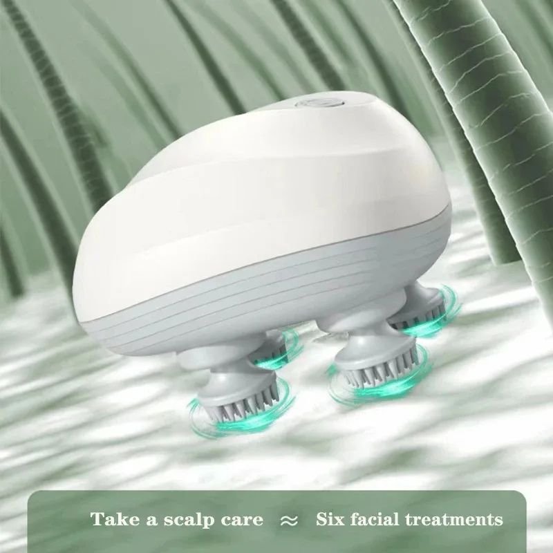 Electric Head Massager USB Rechargeable Scalp Massager for Deep-Kneading Neck & Shoulder Relief