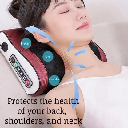 Deep-Knead Heated Neck & Shoulder Massager Pillow neck and shoulder massager with heat, back massage pillow,