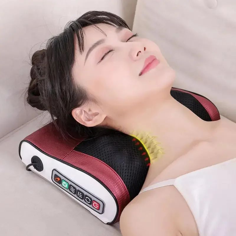 Deep-Knead Heated Neck & Shoulder Massager Pillow neck and shoulder massager with heat, back massage pillow,