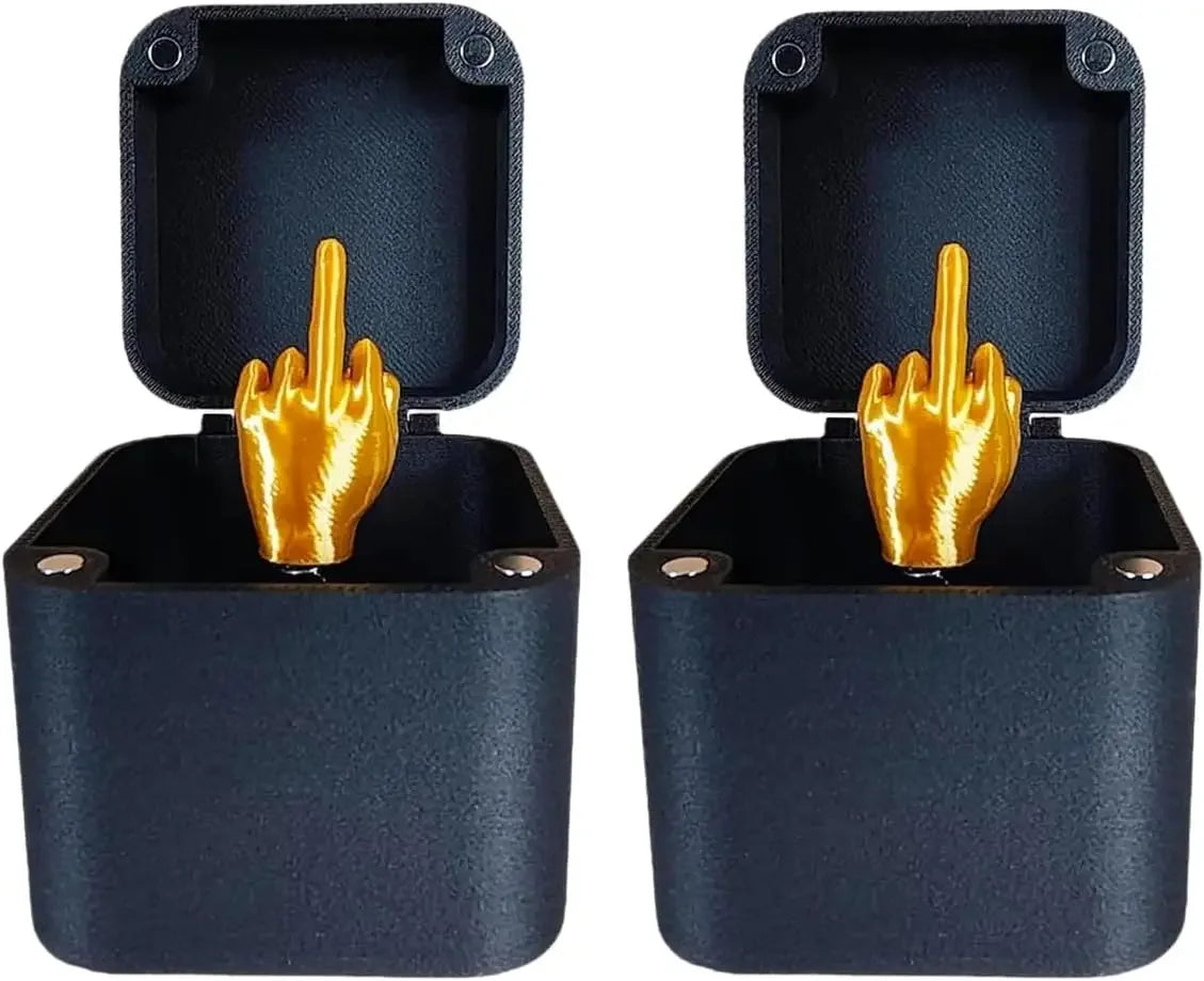 Novelty Office Toy - Funny Middle Finger in Box Desk Decor for Halloween & Birthday Gifts