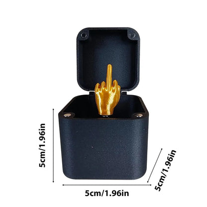 Novelty Office Toy - Funny Middle Finger in Box Desk Decor for Halloween & Birthday Gifts