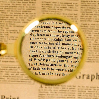 Handheld Metal 50x High-Definition Magnifying Glass | Metal Frame Magnifier for Reading, Scientific Experiments & Precis