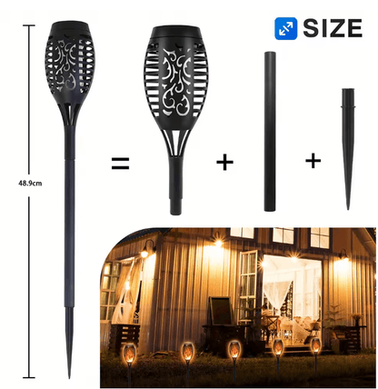 6-Pack Solar Outdoor Flickering Flame LED Lights Waterproof Solar Torch Lights for Garden Yard Patio Pathway