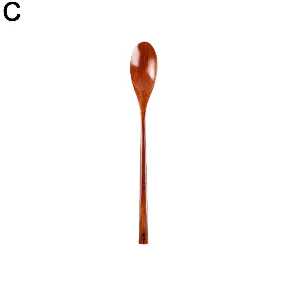 Natural Long Handle Wooden Spoon Durable Wooden Cooking Spoon for Soup Stirring and Serving