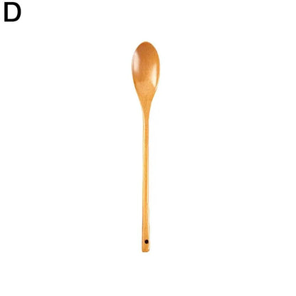 Natural Long Handle Wooden Spoon Durable Wooden Cooking Spoon for Soup Stirring and Serving