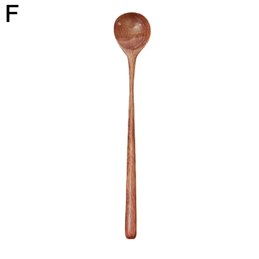 Natural Long Handle Wooden Spoon Durable Wooden Cooking Spoon for Soup Stirring and Serving