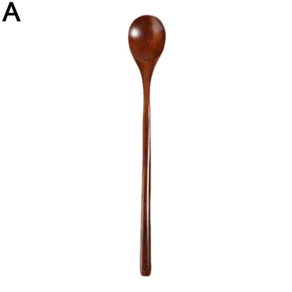 Natural Long Handle Wooden Spoon Durable Wooden Cooking Spoon for Soup Stirring and Serving