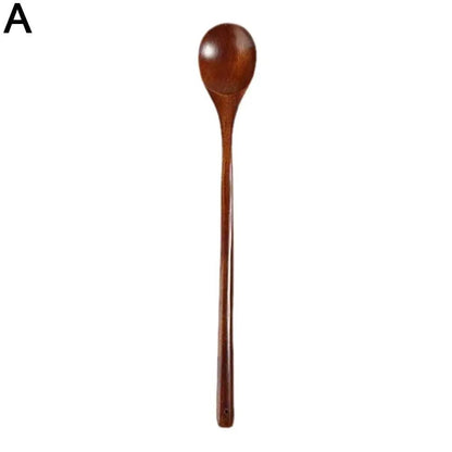 Natural Long Handle Wooden Spoon Durable Wooden Cooking Spoon for Soup Stirring and Serving
