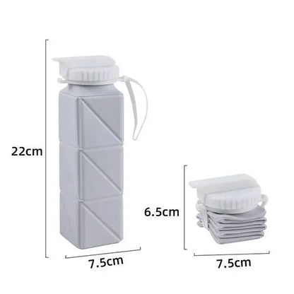 620ml Collapsible Silicone Water Bottle with Straw Lid – Leakproof BPA-Free Travel Bottle