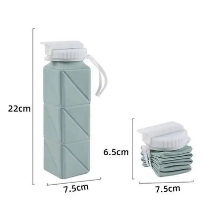 620ml Collapsible Silicone Water Bottle with Straw Lid – Leakproof BPA-Free Travel Bottle