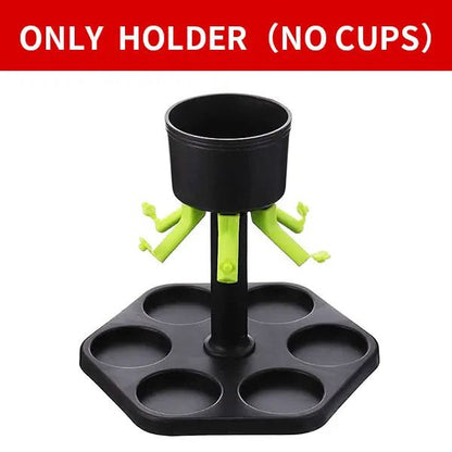 6-Shot Buddy Dispenser with Holder – Plastic Shot Dispenser & Liquor Pourer for Parties