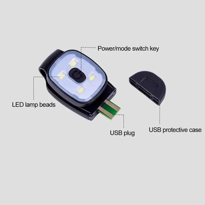 USB Rechargeable Running Safety Light Clip On Night Running Chest Light
