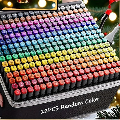 Pro Dual Tip Permanent Art Markers Set for Sketching, Drawing & Design