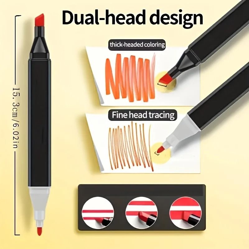 Pro Dual Tip Permanent Art Markers Set for Sketching, Drawing & Design