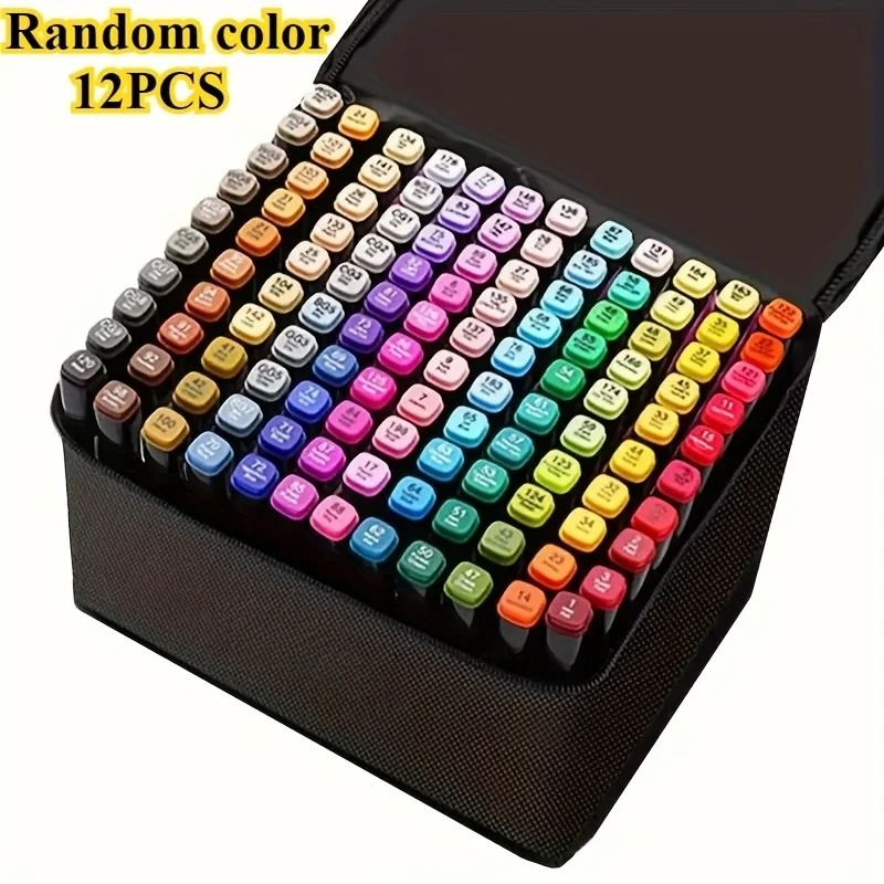 Pro Dual Tip Permanent Art Markers Set for Sketching, Drawing & Design