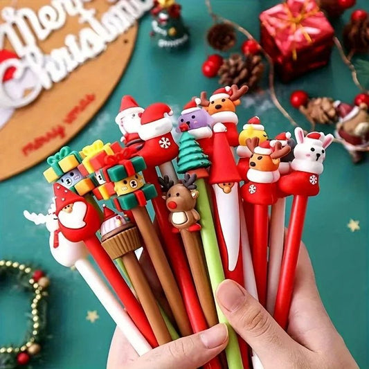 Festive Holiday Christmas Ballpoint Pen Set