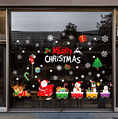 113 Christmas Snowflake Static Window Stickers – Reusable Holiday Party Decoration Decals