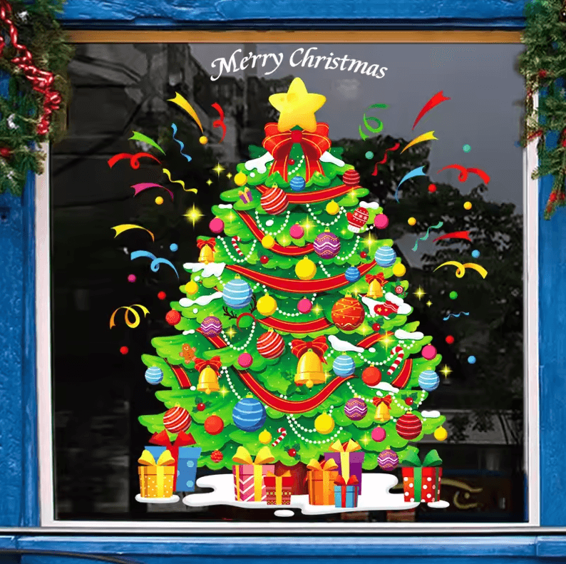 113 Christmas Snowflake Static Window Stickers – Reusable Holiday Party Decoration Decals