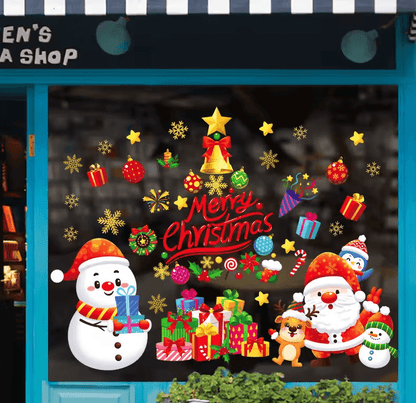 113 Christmas Snowflake Static Window Stickers – Reusable Holiday Party Decoration Decals