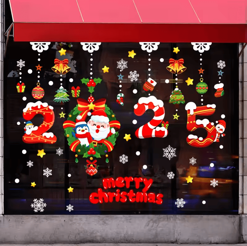 113 Christmas Snowflake Static Window Stickers – Reusable Holiday Party Decoration Decals