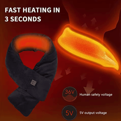 Electric Heated Neck Scarf Winter Warm Neck Wrap with 3 Gear Temperature Control No Battery