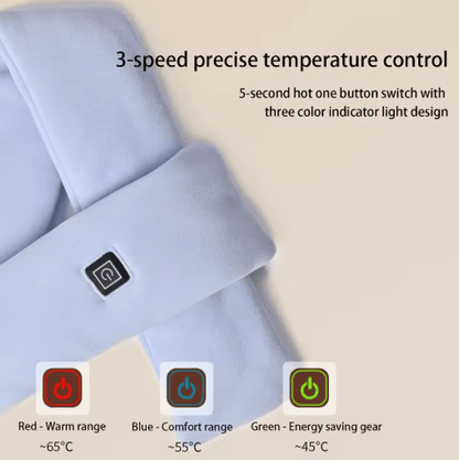 Electric Heated Neck Scarf Winter Warm Neck Wrap with 3 Gear Temperature Control No Battery