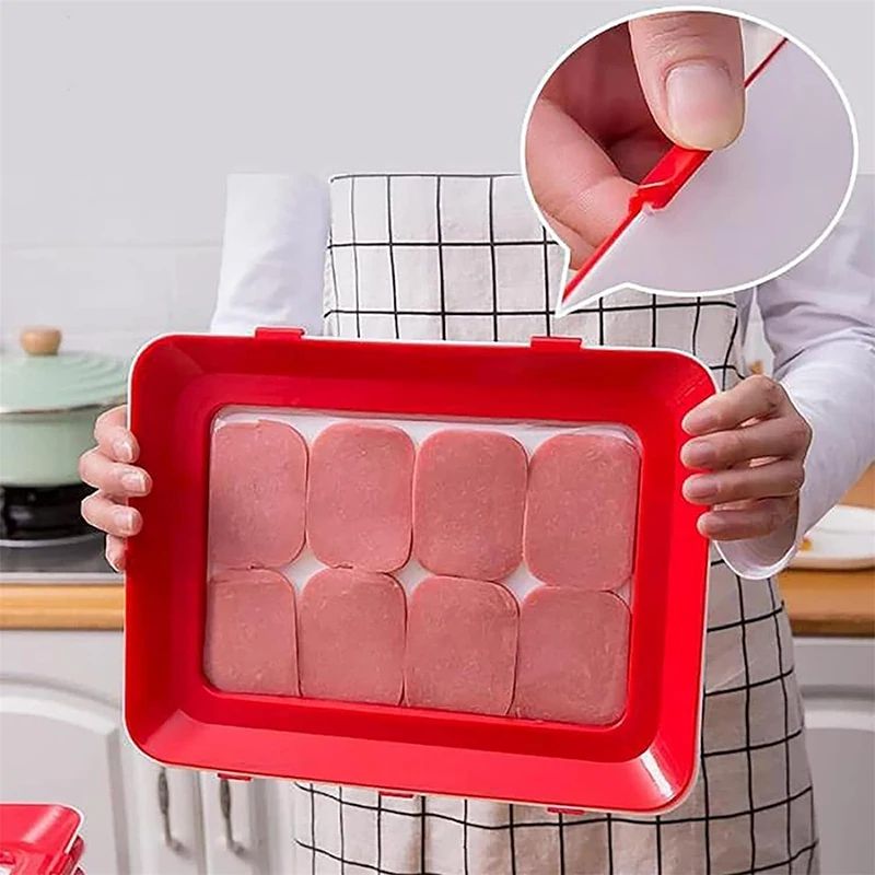 Stackable Food Preservation Tray Set - Reusable Refrigerator Storage Trays with Vacuum-Style Stretch Lid