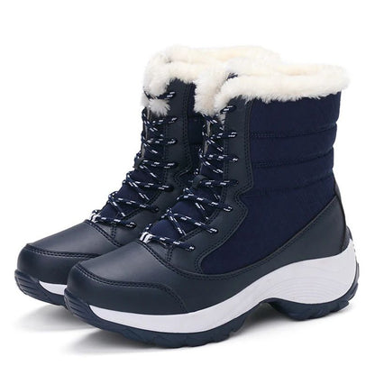 FrostStep Waterproof Womens Winter Platform Boots with Warm Fur Lining