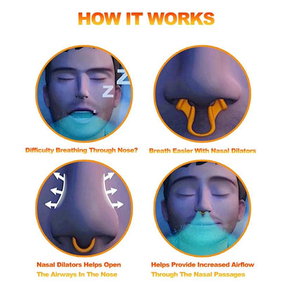 Nasal Dilator, Silicone Nose Clip Stop Snore Aid, Easy Breathe Sleep Support, Improve Rhinitis Relief