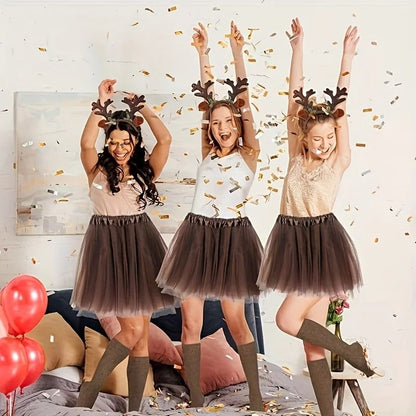 Taming Deer Head with Women's Clothing Accessories Set Christmas Deer Antler Animal Fancy Dress Up Set