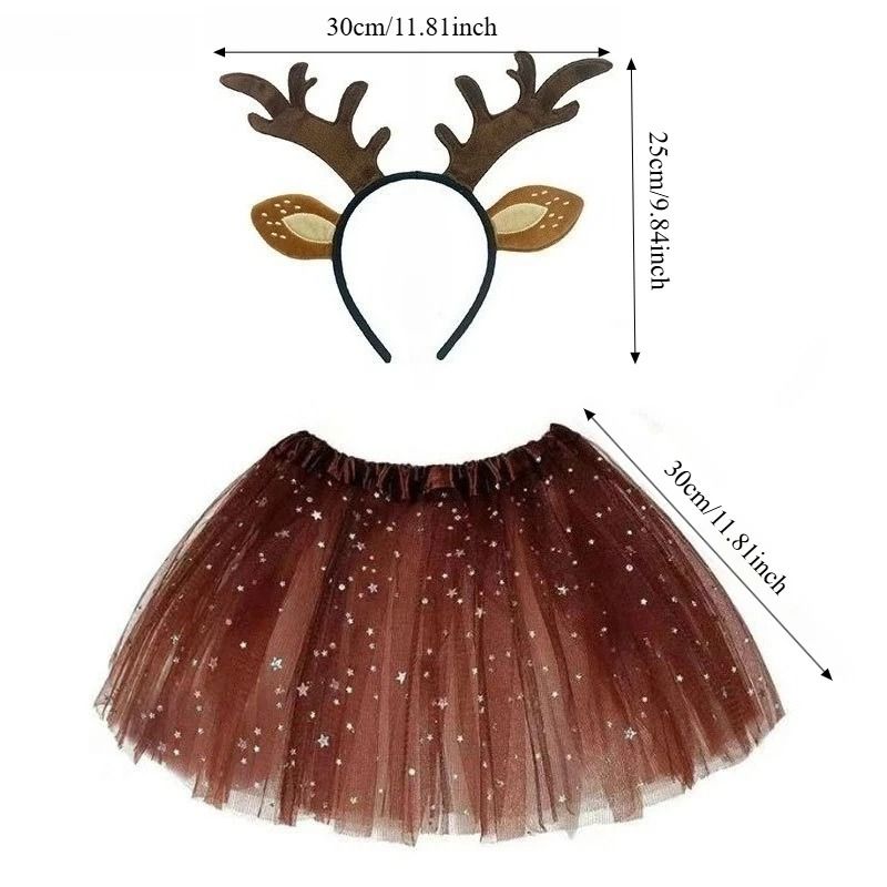 Taming Deer Head with Women's Clothing Accessories Set Christmas Deer Antler Animal Fancy Dress Up Set