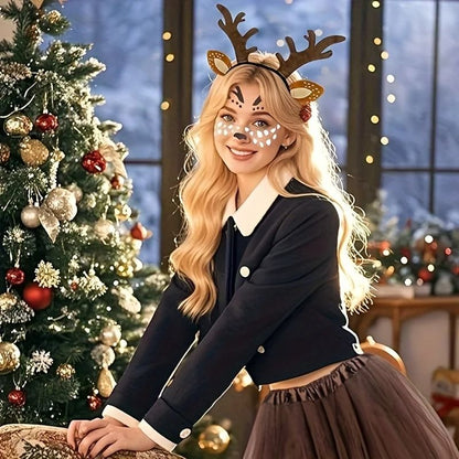 Taming Deer Head with Women's Clothing Accessories Set Christmas Deer Antler Animal Fancy Dress Up Set