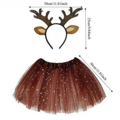 Taming Deer Head with Women's Clothing Accessories Set Christmas Deer Antler Animal Fancy Dress Up Set