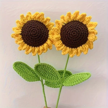 Handmade Sunflower Crochet Bouquet Perfect for Teacher Appreciation, Mother's Day, and Valentine's Day Gifts