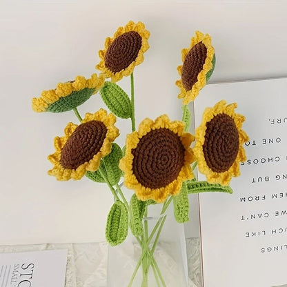 Handmade Sunflower Crochet Bouquet Perfect for Teacher Appreciation, Mother's Day, and Valentine's Day Gifts
