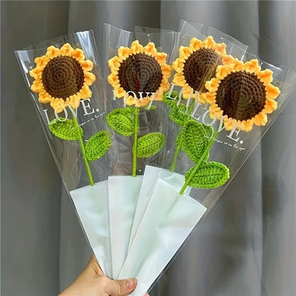 Handmade Sunflower Crochet Bouquet Perfect for Teacher Appreciation, Mother's Day, and Valentine's Day Gifts