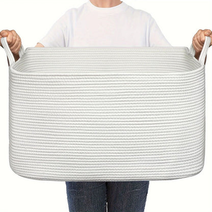 Large Woven Cotton Storage Basket