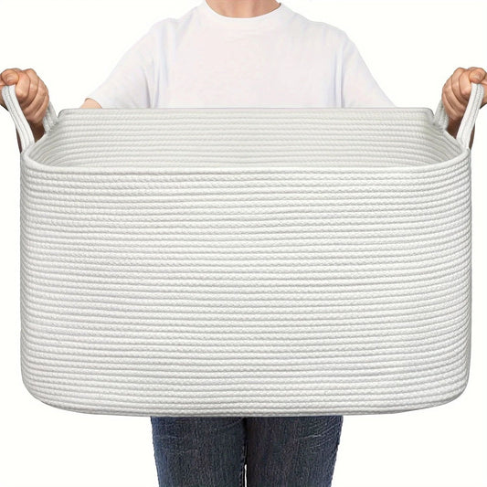 Large Woven Cotton Storage Basket