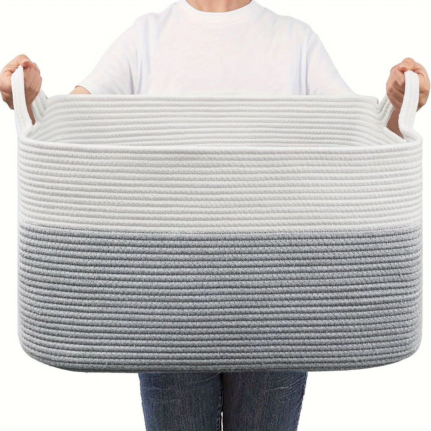 Large Woven Cotton Storage Basket