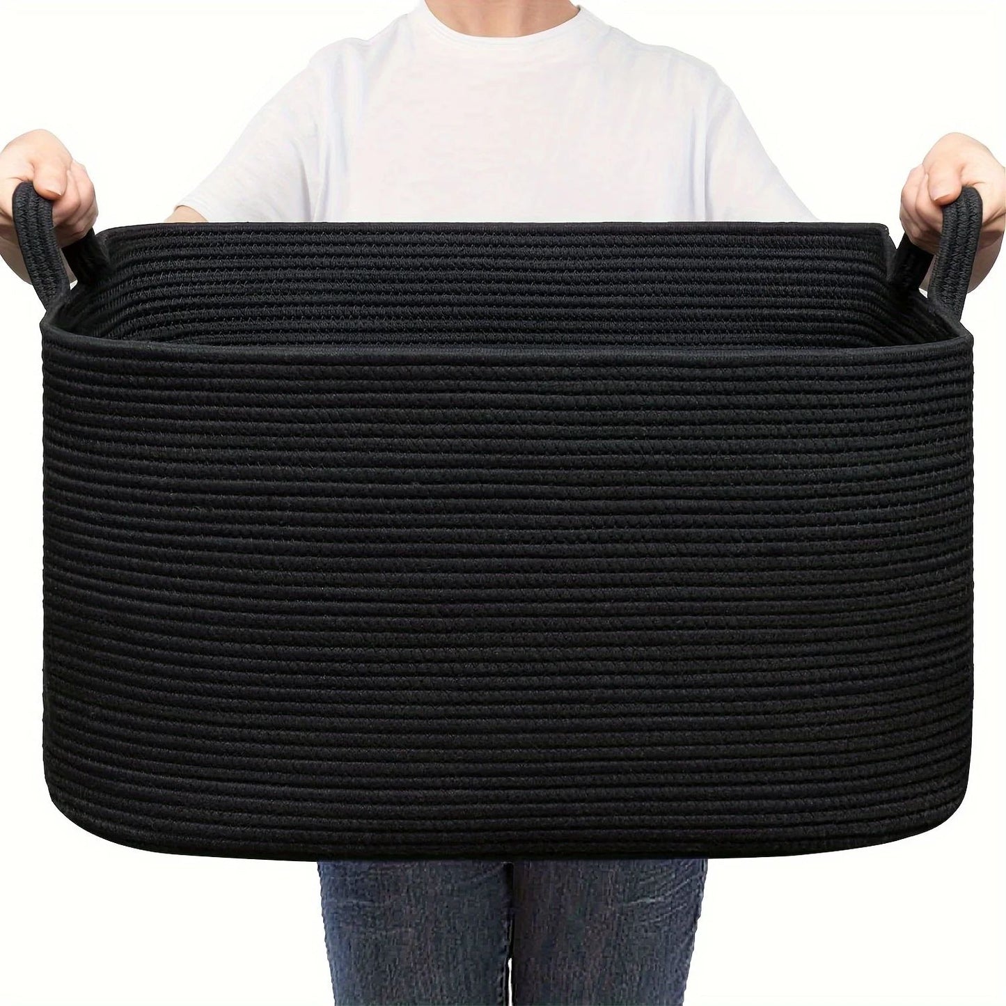 Large Woven Cotton Storage Basket