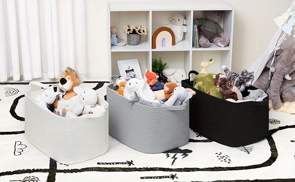 Large Woven Cotton Storage Basket