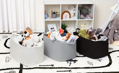 Large Woven Cotton Storage Basket