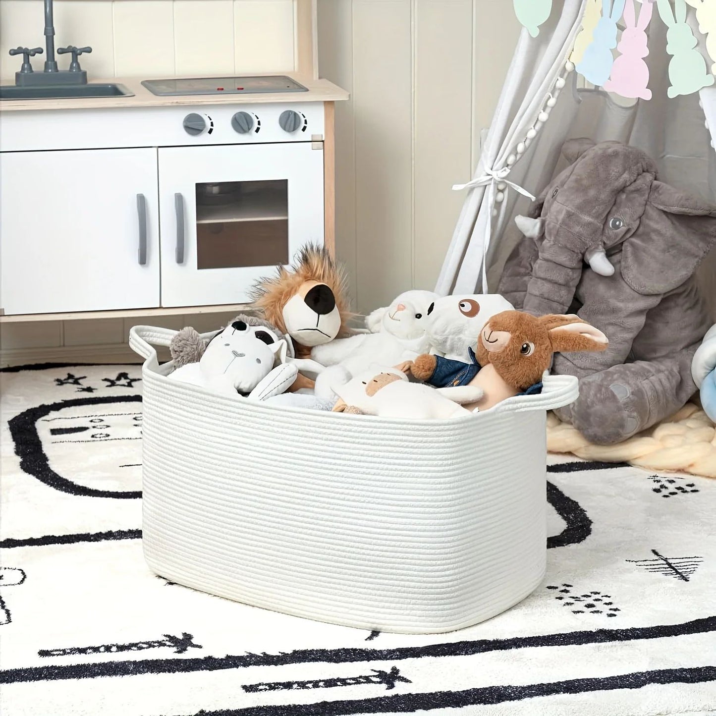 Large Woven Cotton Storage Basket