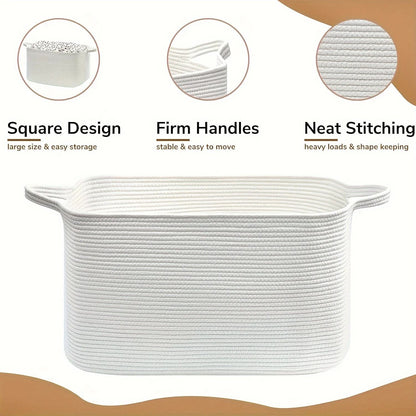 Large Woven Cotton Storage Basket