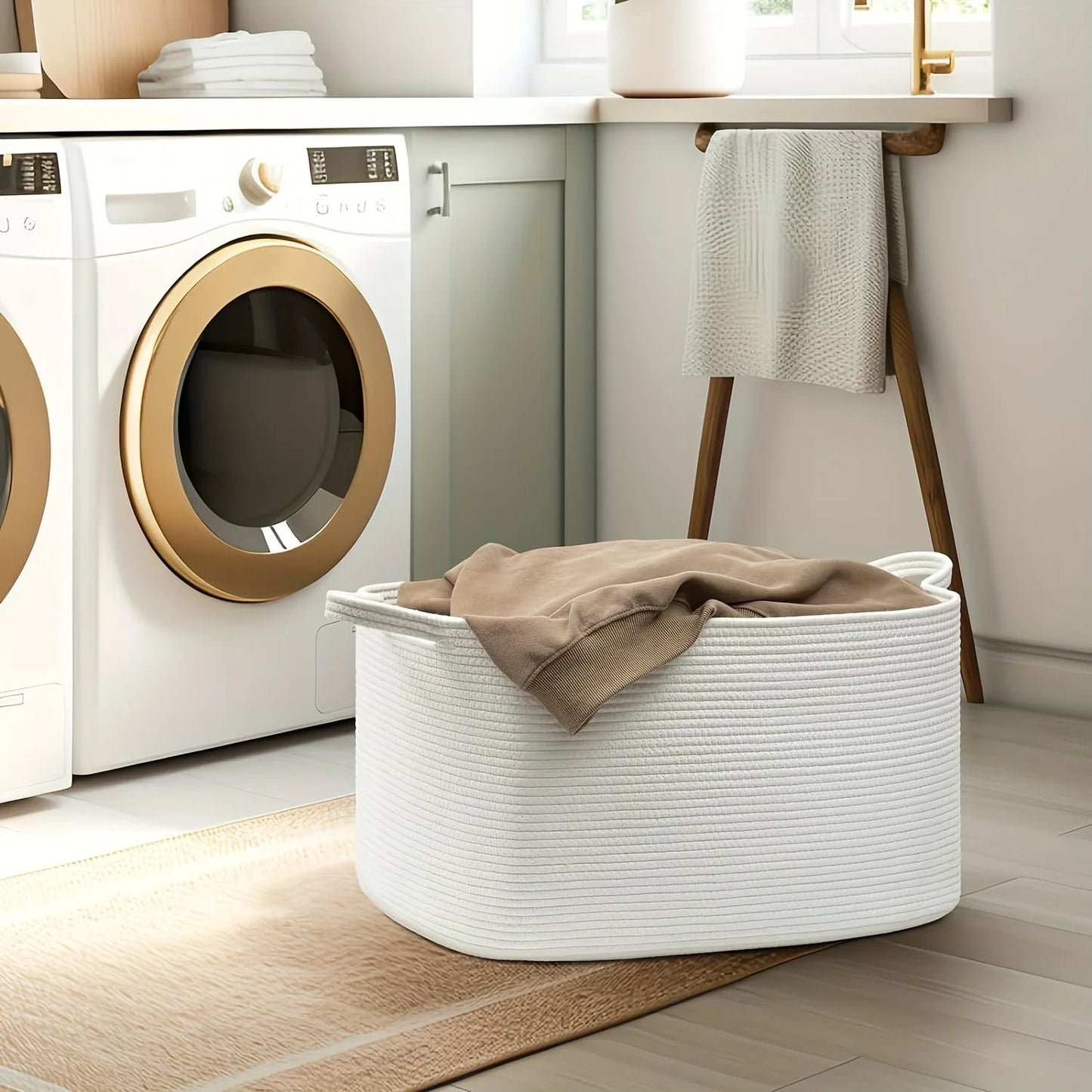Large Woven Cotton Storage Basket