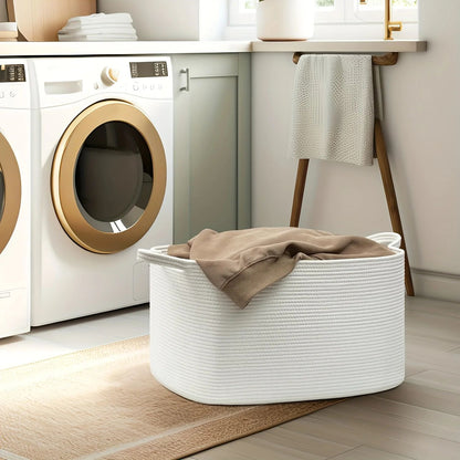 Large Woven Cotton Storage Basket