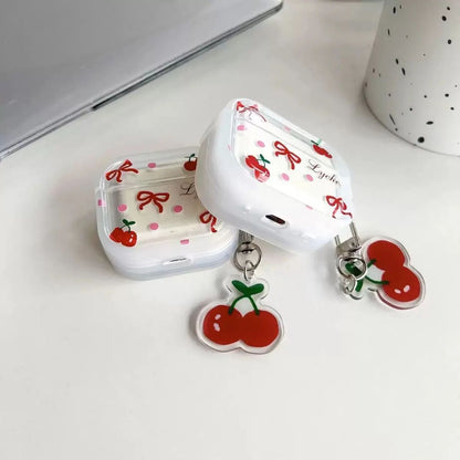 Crystal Cherry Pendant AirPods Case Soft Protective Cover for AirPods 1/2/3/4 & Pro
