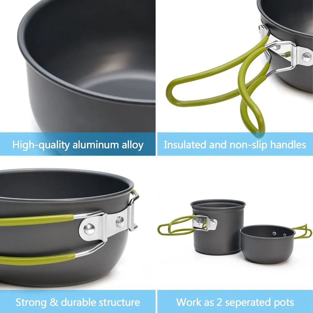 Ultralight Camping Cookware Mess Kit for Outdoor Dining